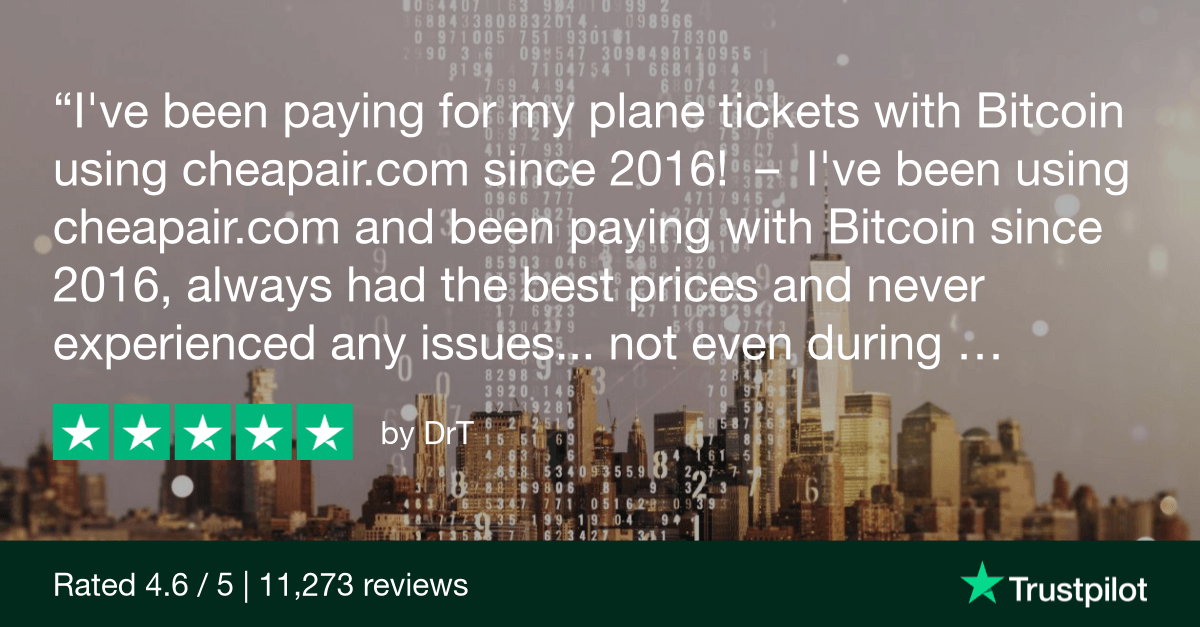 I've been paying for my plane tickets with Bitcoin using cheapair.com since 2016! I've been using cheapair.com and been paying with Bitcoin since 2016, always had the best prices and never experienced any issues... not even during...
